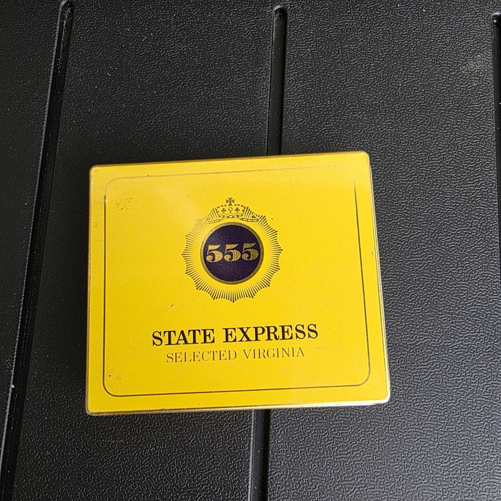 State Express 555 Selected Virginia Cigarette Tin Yellow Small Vintage